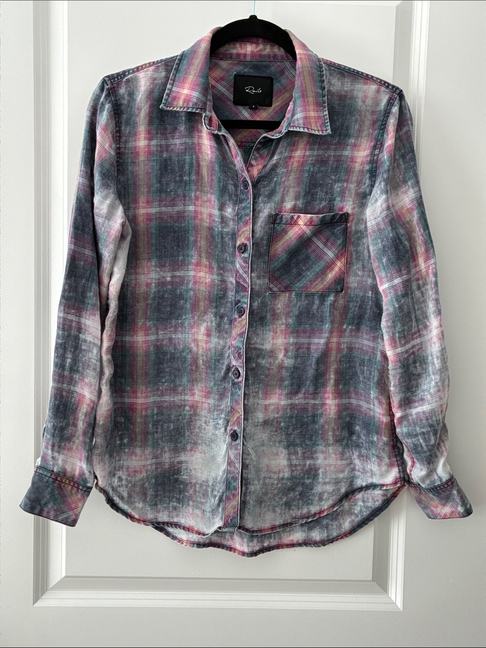 Rails Size S Hunter Plaid Button-Down Shirt in Cloud Wash
